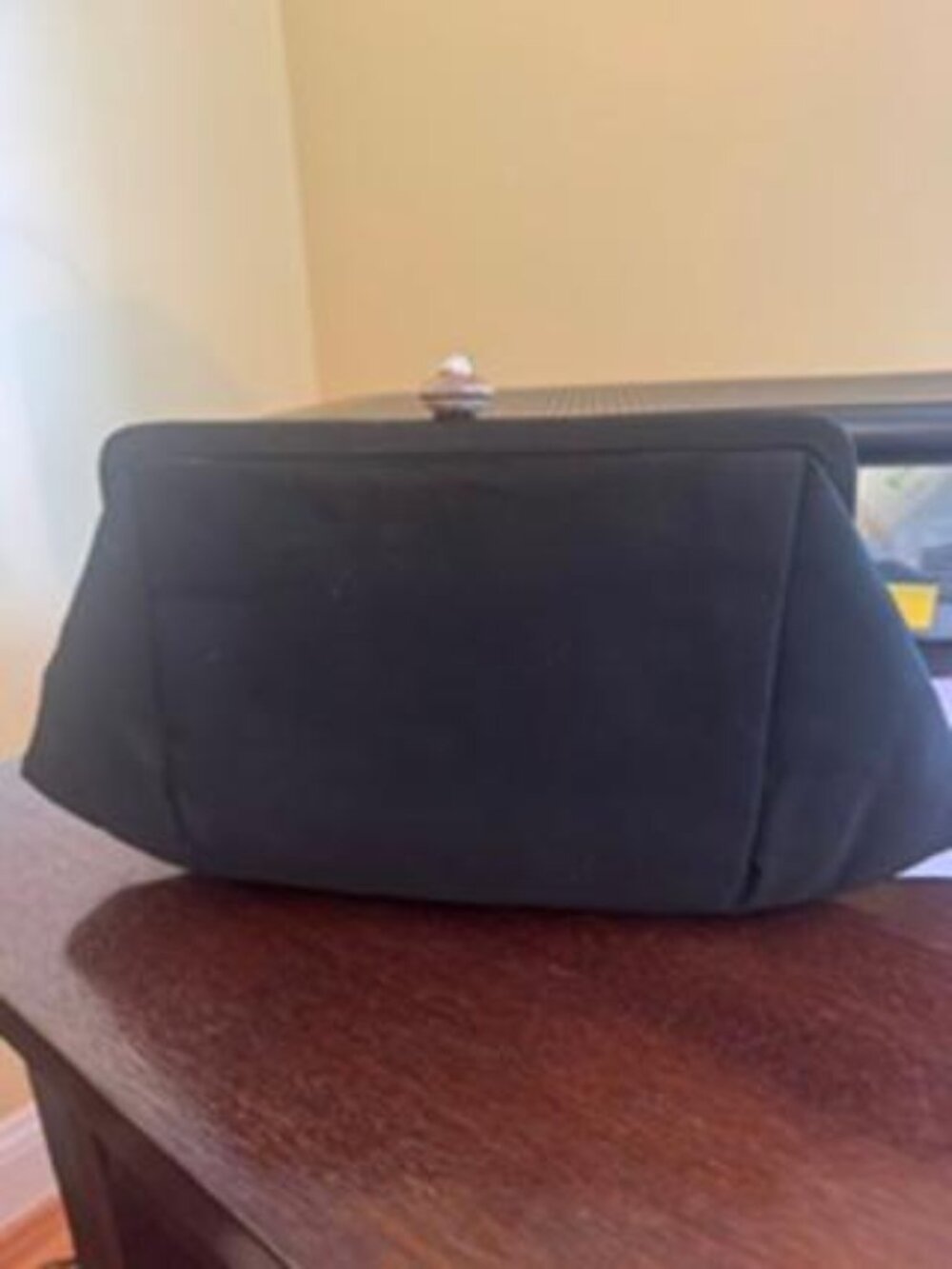 Vintage Stylemark Mutterperl Black Satin Clutch